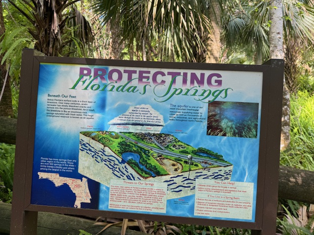 A sign describing how to protect Florida's springs.